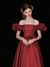 Burgundy Disney Princess inspired Ball Gown Prom Dress - DollyGown